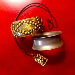 Set of Bracelets And Carved Necklace